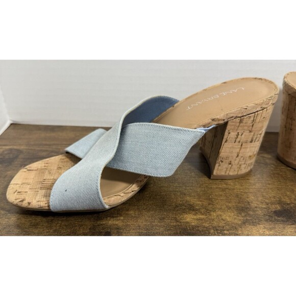 Lane Bryant Dream Cloud Cross-Front Denim Clog Heel Size 8 - Picture 3 of 10